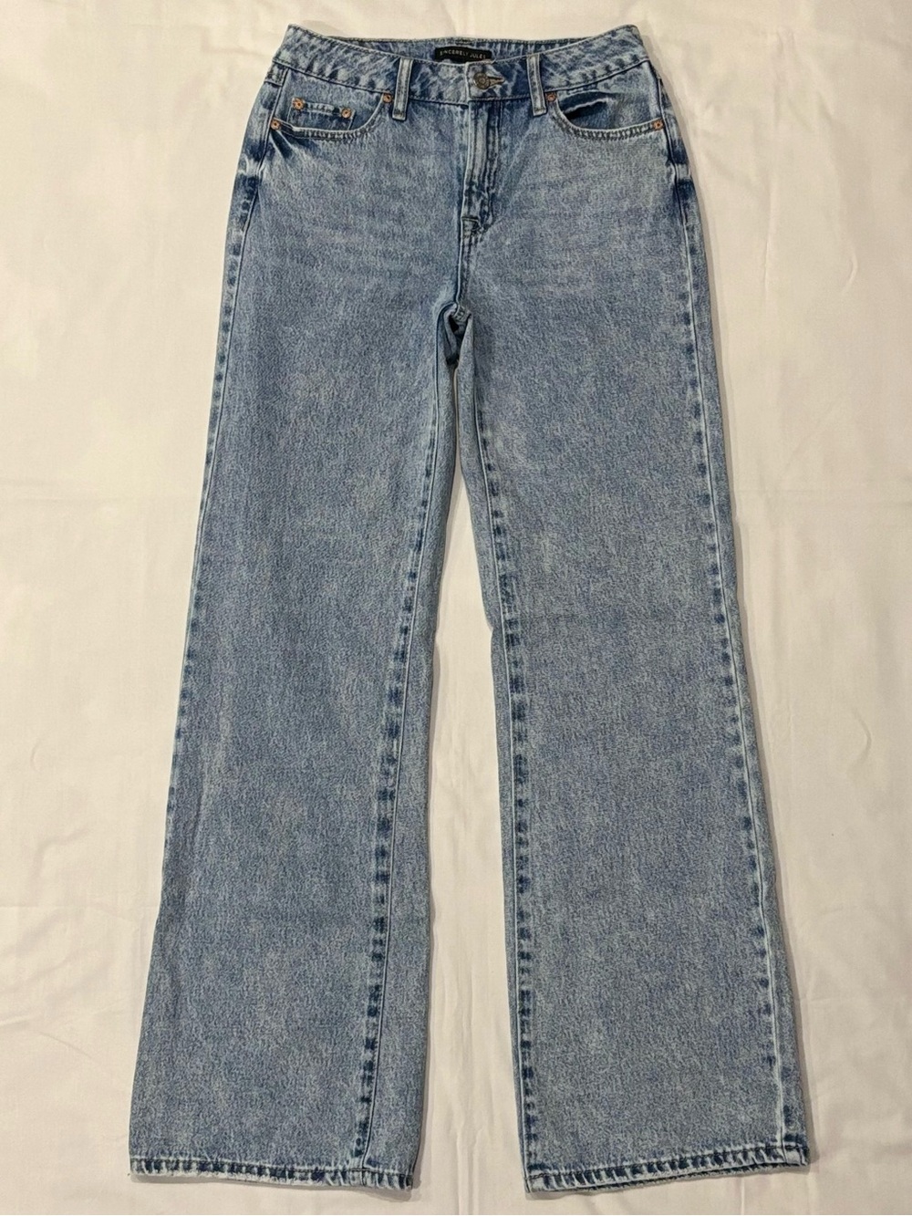 Sincerely Jules High Rise Wide Leg Jeans Size 1 25 Distressed Light Wash
